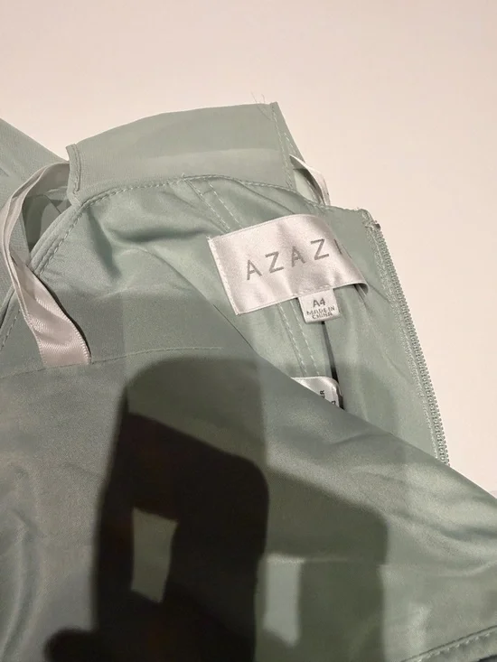 Azazie Agave Halter Chiffon Maxi Dress - Sage Green - Picture 6 of 7